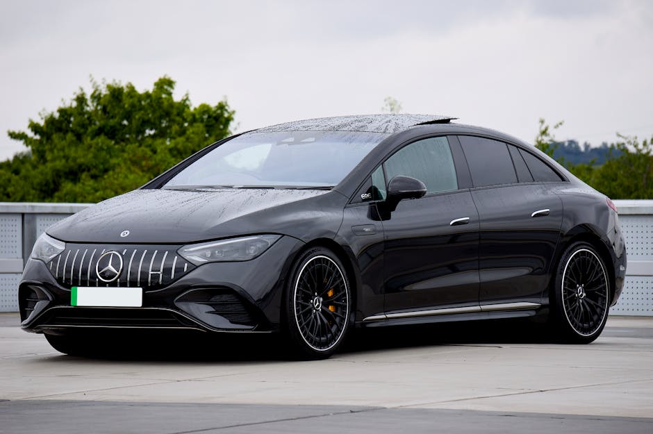 Black Mercedes-AMG EQE electric luxury performance SUV