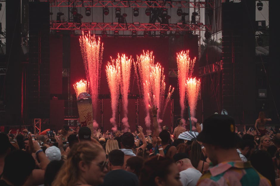 EDM Festival Pyrotechnics and Crowd Energy