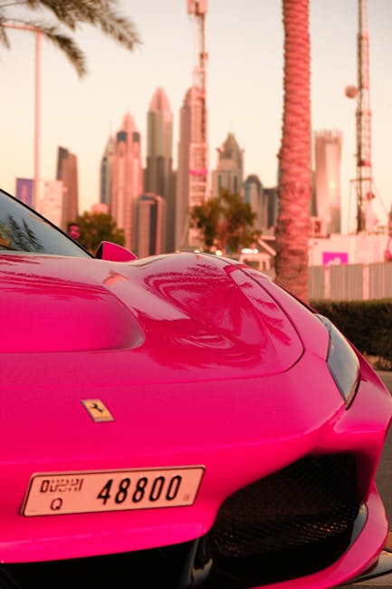 Ferrari beach sunset luxury scene